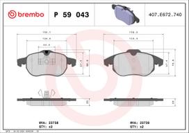 BREMBO Stabdžių kaladėlių komplektas XTRA LINE P 59 043X