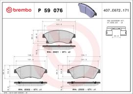 BREMBO Stabdžių kaladėlių komplektas XTRA LINE P 59 076X