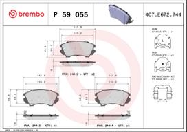 BREMBO Stabdžių kaladėlių komplektas XTRA LINE P 59 055X