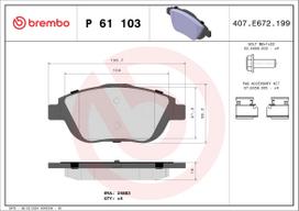BREMBO Stabdžių kaladėlių komplektas XTRA LINE P 61 103X