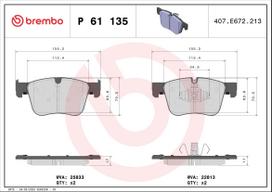 BREMBO Stabdžių kaladėlių komplektas XTRA LINE P 61 135X