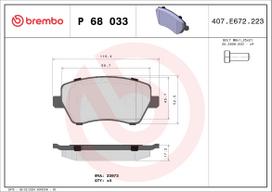 BREMBO Stabdžių kaladėlių komplektas XTRA LINE P 68 033X