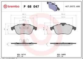 BREMBO Stabdžių kaladėlių komplektas XTRA LINE P 68 047X