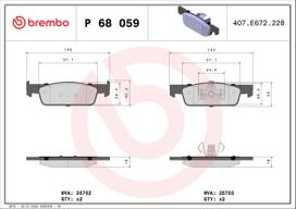 BREMBO Stabdžių kaladėlių komplektas XTRA LINE P 68 059X