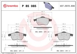 BREMBO Stabdžių kaladėlių komplektas XTRA LINE P 85 085X