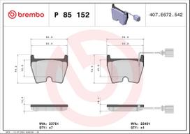 BREMBO Stabdžių kaladėlių komplektas XTRA LINE P 85 152X