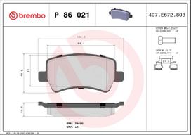 BREMBO Stabdžių kaladėlių komplektas XTRA LINE P 86 021X