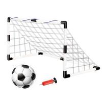 Futbolo Vartai Sportinis Žaislas Sulankstomi Vaikų Futbolo Vartai su Siurbliu ir Kamuoliu Nešiojami Futbolo Vartai Lauko Futbolo Treniruotėms balta