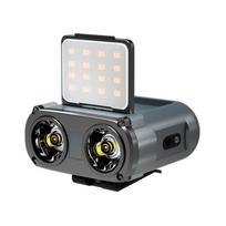 LED Hard Hat Light USB-C Rechargeable Clip on Cap Lights 180°Adjustable Hands Free Hat Flashlight Headlamp for Running Camping OWL Grey