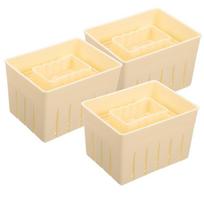 3 rinkiniai sūrio spaudimo formelės Tofu presavimo įrankis Namų sūrio gaminimo įrankiai Namų ūkio sviesto įrankiai Virtuvės tofu presavimo formelės Gamybos įrankis šviesiai geltonos spalvos