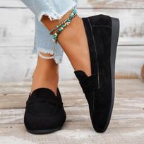 Moteriški Retro Lazy Loafers Batai Minkštu padu Bean Batai Plokšti vienviečiai batai 36 juoda