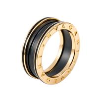 BVLGARI B.Zero1 Siauras spyruoklinio dizaino žiedas su juodu keramiku Unisex papuošalas AN858853 Box,Warranty Not Included,57