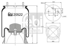 FEBI BILSTEIN Pneumatinės pakabos pagalvė 20522