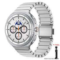 Prabangus titano dirželis Samsung Galaxy Watch 8 40mm 44mm 8 Classic 46mm Metalinė juosta Galaxy Watch Nerūdijančio plieno apyrankė watch 8 Classic 46mm&Stainless Steel sidabras