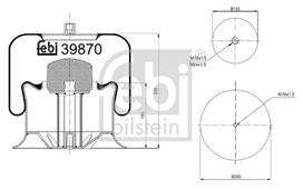 FEBI BILSTEIN Pneumatinės pakabos pagalvė 39870