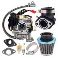 Karbiuratorius tinka GY6 50CC 49CC 4 taktų motorolerio Taotao varikliui, 18 mm angliavandenių sidabras