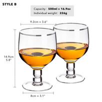 2 vnt. 16,9 oz kristaliniai craft alaus taurės, tinkamos namų barui, viešbučiui, restoranui, vyno degustacijai, su individualiu logotipu, gali būti pritaikytos 401-500ml