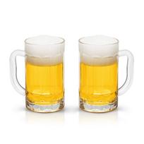 2 vnt. skaidrus didelis alaus puodelis, 14 oz stiklinis puodelis su rankena, didelis arbatos puodelis, patvarus, tinkamas dovanai vyrams 301-400ml