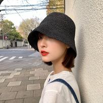 Šiaudinė kepurė Moteriška Maža Gaivi K-stiliaus Madinga Lengviausia derinti Japoniško stiliaus Paplūdimio Apsauganti nuo saulės Vasarinė Plona Veidą dengianti Nerta Žvejo kepurė One size fits all juoda