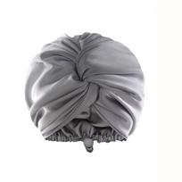 Adjustable Silk Satin Sleep Hair Bonnet for Women Long Curly Hair Double Layer Hair Wrap Cap for Night Sleeping Unisex Nightcap pilka spalva