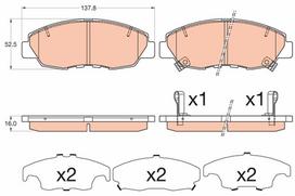 TRW Stabdžių kaladėlių komplektas Brake pad set GDB3609