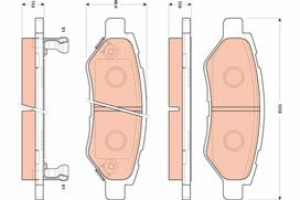 TRW Stabdžių kaladėlių komplektas Brake pad set GDB4602