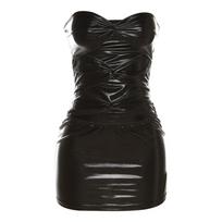 „Hlow Out“ mini suknelė moteriška, seksuali, apvyniota krūtine be rankovių, kūną formuojanti „Bodycon“ moteriška klubo suknelė L juoda