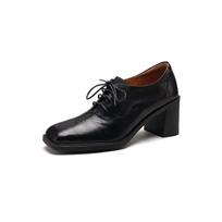 Moteriški natūralios odos Oxford tipo batai Apvalus priekis Juodi Rudi Moteriški Susiuvinėti Brogues Loaferiai Laisvalaikio Batai Moterims Odiniai Batai 2024 34 juoda