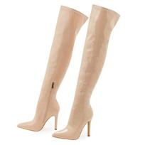 Mada Comemore Seksualūs Stiletto Aukštakulniai Moteriški Virš Kelio Batai Smailianosiu Batai Moterims Striptizo Šokiai Juodi Ilgi Moteriški Batai 35 abrikosas