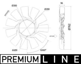 MAHLE Ventiliatoriaus ratas, variklio aušinimas BEHR *** PREMIUM LINE *** CFW 86 000P