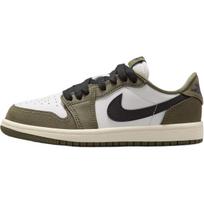 Air Jordan 1 Retro Low Jaunimui Vidutinio Alyvuogių Summit Baltas Juodas HQ6996-200 33.5