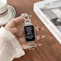 Nerūdijančio plieno dirželis Samsung Galaxy Fit 3 išmaniajam laikrodžiui Metalinė grandinėlė Apyrankė Fit3 laikrodžio dirželio priedai For Galaxy WatchFit3 sidabras