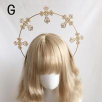 1 rinkinys Halo karūna Angelų plunksnų sparnai Galvos papuošalas Halo deivės galvos juosta KC galvos apdangalas Galvos apdangalo aksesuarai Gotikinė Lolita A