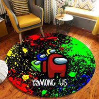 Among-us Round Area Rug,Carpet Rug for Living Room Bedroom Sofa Playroom Decor,Non-slip Floor Mat 80cmx80cm