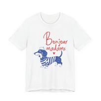 Sveiki, panelė taksas marškinėliai | Prancūzų šuo dryžuotas megztinis Unisex T-shirt L