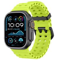 Vandenyno dirželis Apple Watch juostai Ultra 3/2 49mm Series 11 10 46mm Sportinė apyrankė iWatch 9 8 7 6 5 SE 45mm 44mm Correa Ultra 3 2 1 49mm fluorescencinė žalia spalva