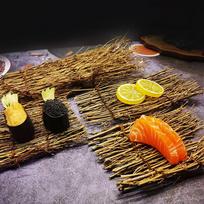 6 vnt. Bambuko tvoros sušių išdėstymas japoniško dekoro patiekalas restorano maisto fotografijos reikmenims