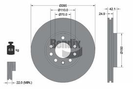 BENDIX Braking Stabdžių diskas Brake rotor BDS1155HC