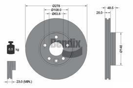 BENDIX Braking Stabdžių diskas Brake rotor BDS1505