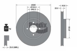 BENDIX Braking Stabdžių diskas Brake rotor BDS1508