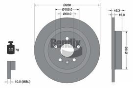 BENDIX Braking Stabdžių diskas Brake rotor BDS1507
