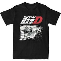 Vasaros vyriški Initial D Drift Racing AE86 Trueno Prieš FC Rx-7 Marškinėliai Apranga Fujiwara Tofu Medvilninis Marškinėlis Drabužiai Streetwear Marškinėliai M juoda