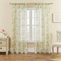 Gėlėmis marginti permatomi užuolaidų audiniai - Šviesą filtruojantis voile šalis balkonui, arkiniam langui, svetainei, patalpų dalikliui ir privatumui 132cmx46cm