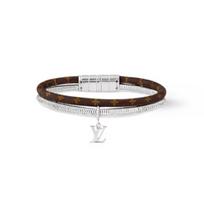 Louis Vuitton Monogram Swirl Logo Canvas Metal Bracelet Unisex Bracelet Brown M8579E-M8579D 19