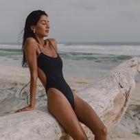 Seksualus moteriškas vientisas maudymosi kostiumėlis Moteriškas maudymosi kostiumėlis Braziliškas Monokini maudymosi kostiumėlis Paplūdimio apranga Aukšto kirpimo solidus maudymosi kostiumėlis L juoda