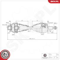 ESEN SKV Pusašis CV shaft 40SKV080