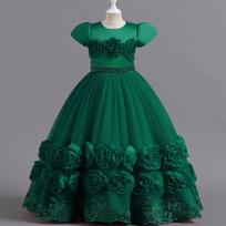 Mergaičių suknelės Vestuvėms Šventei Elegantiška Balta Pamergės Princesės Vaikams Suknelė Mergaitei Išleistuvėms Kalėdos Vakarinė Suknelė 110cm žalia
