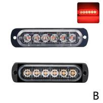 12V 24V Automobilio LED stroboskopas Mirksintys grotelių žibintai Avarinis žibintas 6LED ĮSPĖJAMASIS ŽIBINTAS 6LED Blykstė Sunkvežimiui Priekabai Švyturėlis Žibintas U1D0 raudona