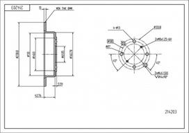 HART Stabdžių diskas Brake rotor 214 203