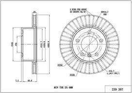 HART Stabdžių diskas Brake rotor 239 387